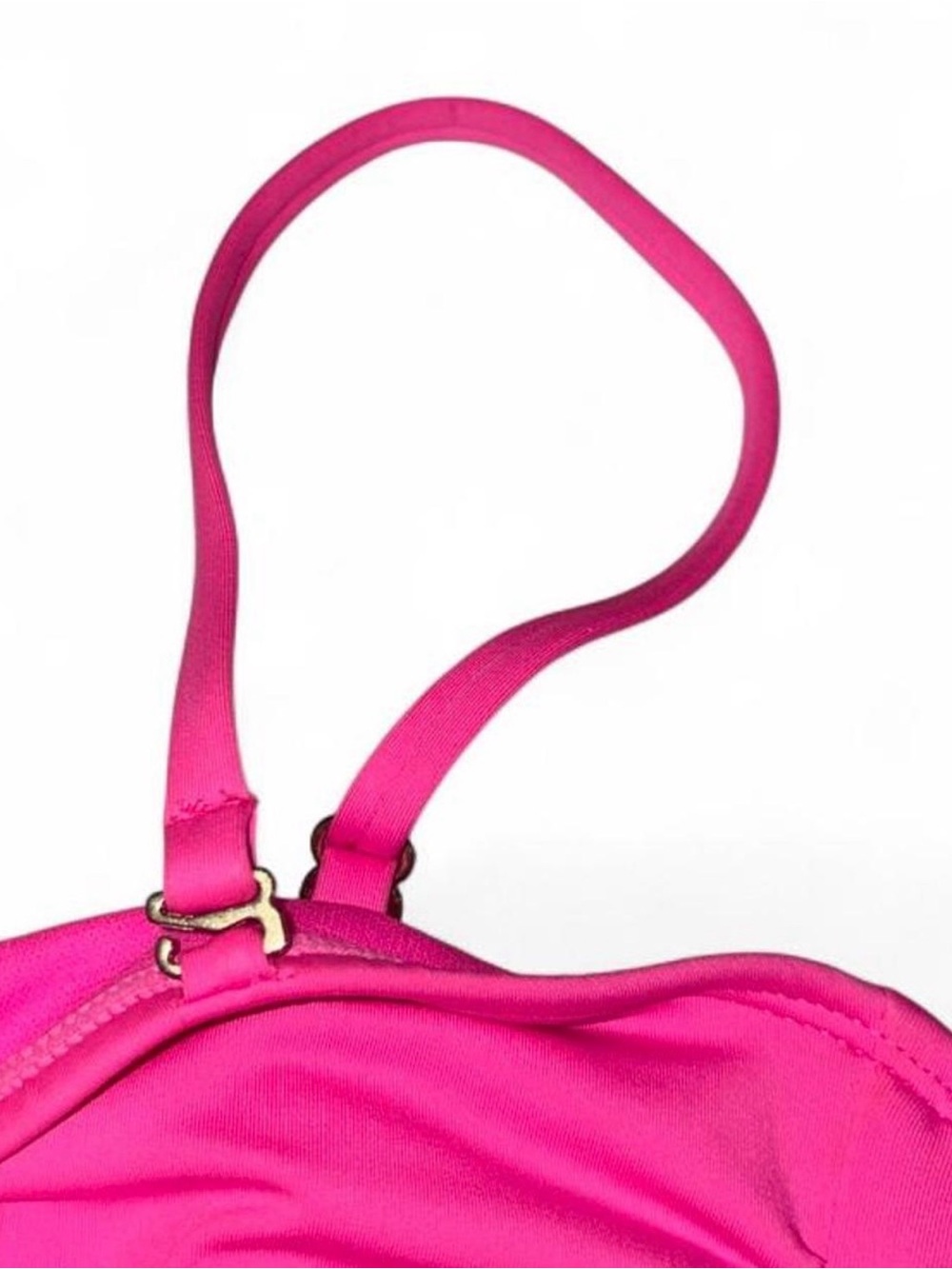 Juicy Couture Hot Pink Bandeau Swim Top with Rhinestone Logo size XL - Picture 8 of 8